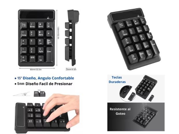 &u+ TECLADO PC MINI NUMERICO WIRELESS CMK-K3